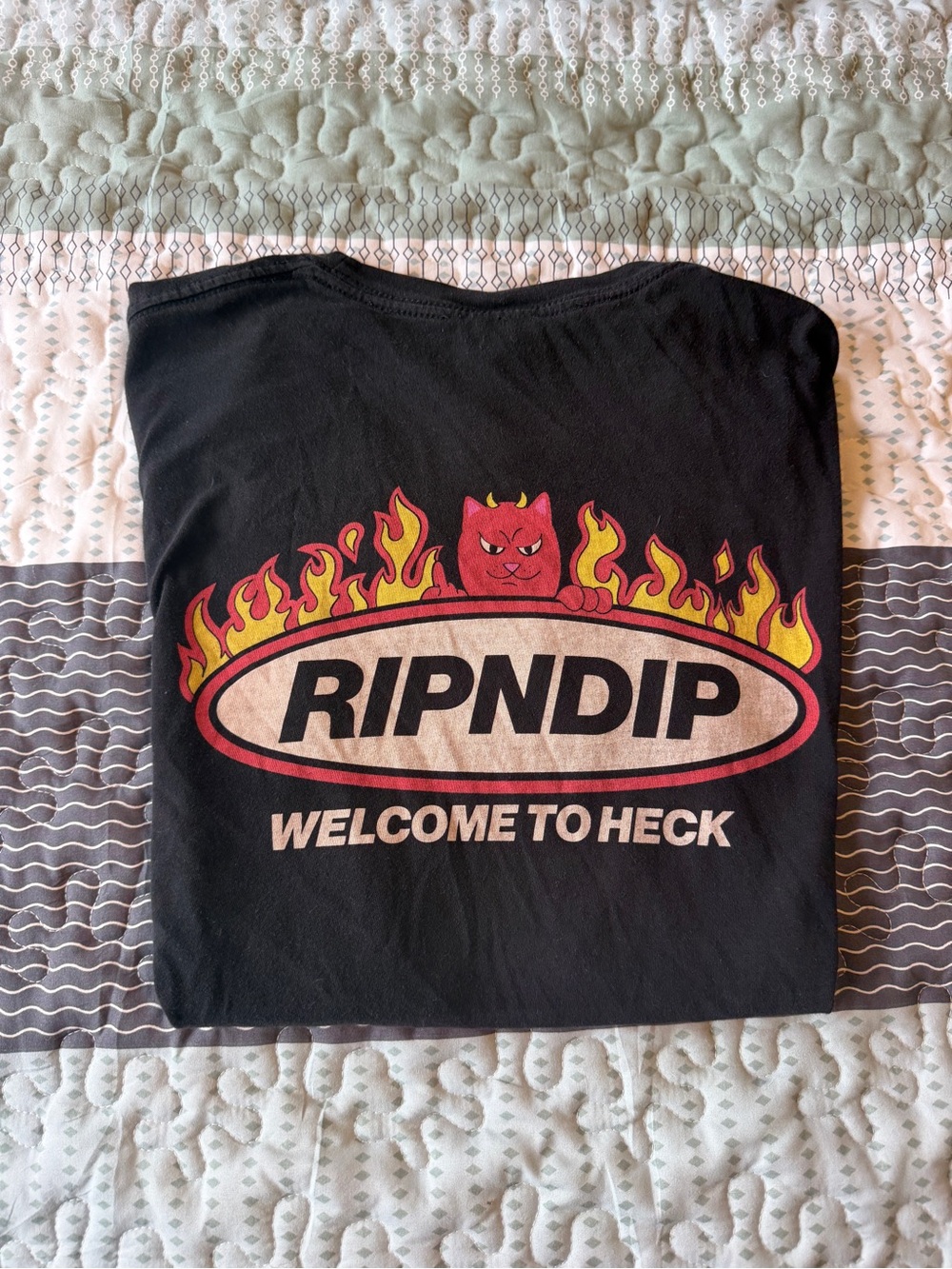 Ripndip Black Tee with Flaming Devil Graphic